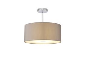 DK0102  Baymont 40cm Semi Flush 1 Light Polished Chrome, Grey, Frosted Diffuser
